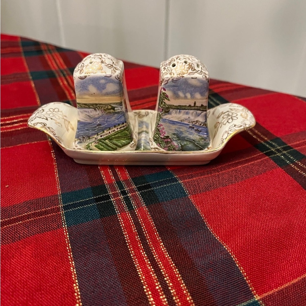 Royal Winton Salt and Pepper Shakers with Tray